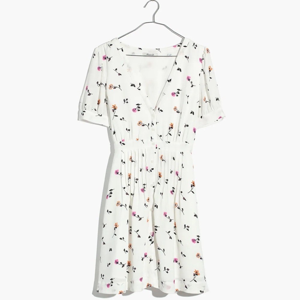 Madewell Daylily Pintuck Dress in Sweet Blossoms- size 4